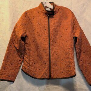 FDJ French Dressing Quilted Burnt Orange Jacket Embroidered Women's Size 6